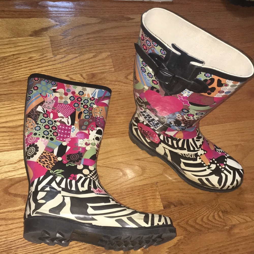 Unique multicolored rain boot